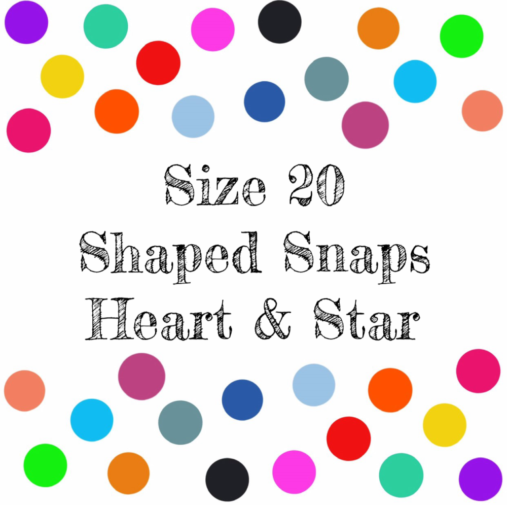 KAM Shaped Snaps Size 20 Heart and Star - MULTIBUY DISCOUNTS