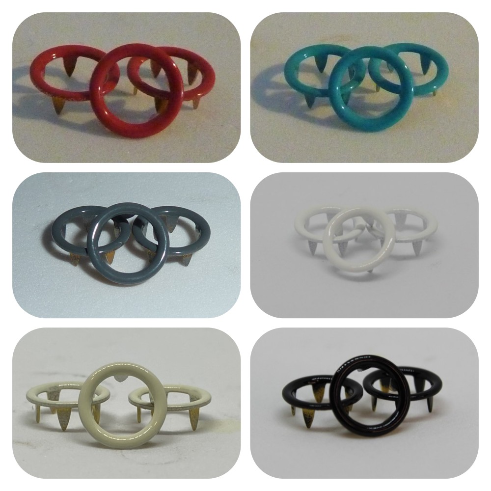 10mm KAM Open Ring Metal Snaps Coloured
